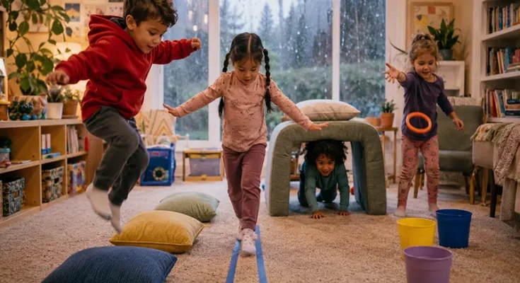 Indoor Gross Motor Games for Preschoolers on Rainy Days