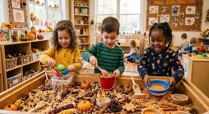 Sensory Bin Ideas for a Preschool Fall Theme Curriculum